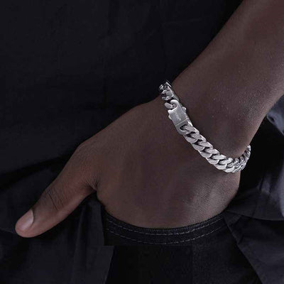 Pulsera Cubana Doble Cara Cepillada para Hombre - Estilo Casual - Image 5