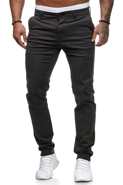 Pantalones Casuales Slim Fit en Colores Sólidos para Hombre - Image 7