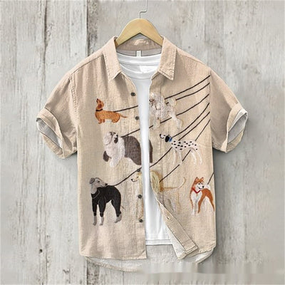 Camisa Casual Holgada para Hombre con Estampado y Botones - Image 9