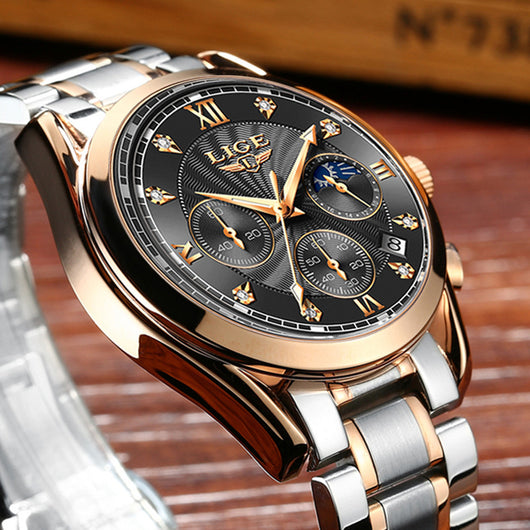 Reloj de Negocios Impermeable con Correa de Acero Inoxidable - Image 6