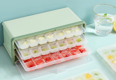 Molde de Hielo con Cajón, Tapa y Contenedor para Enfriar Bebidas - Image 3