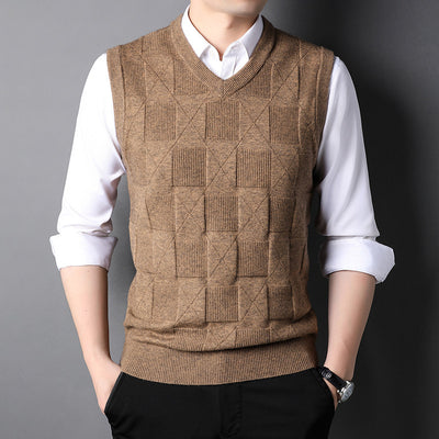 Chaleco Jacquard Texturizado para Hombre - Diseño Elegante en Colores Sólidos - Image 12