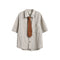Camisa Casual Retro de Rayas Verticales Estilo Japonés para Hombre