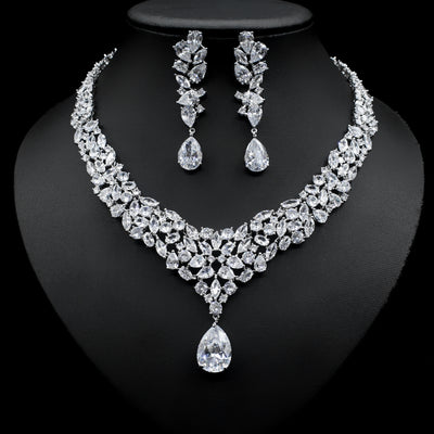 Conjunto de Collar y Aretes de Circonita para Novia - Image 13