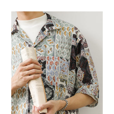 Camisa Retro Flores Manga Corta para Hombre - Image 6