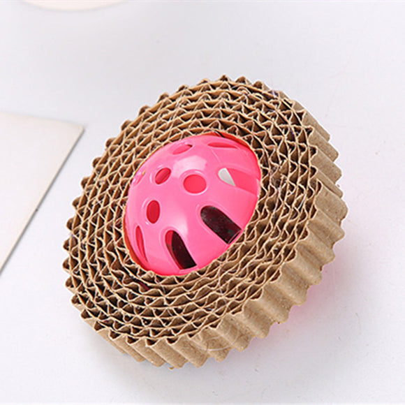Juguete Interactivo para Gatos - Pelota con Papel Corrugado