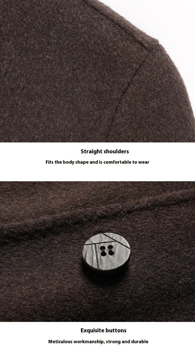 Abrigo de Lana Reversible con Capucha para Hombre - Largo Medio - Image 12