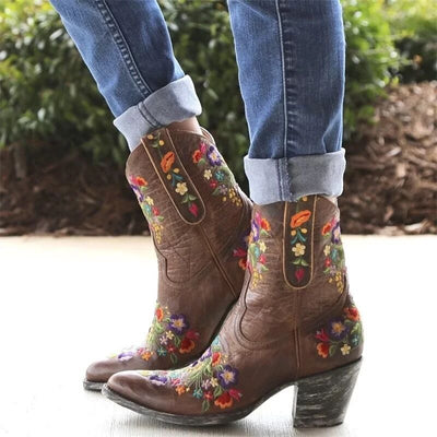 Botas Bajas Punta Bordada para Mujer - Image 8