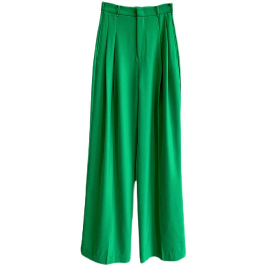 Pantalones de Pierna Ancha Cintura Alta Drapeado Suelto - Image 6
