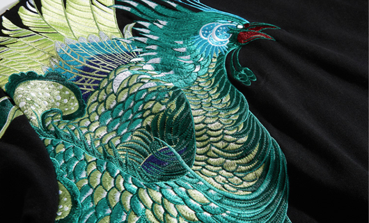 Sudadera con Capucha y Bordado de Pavo Real para Hombre - Image 15