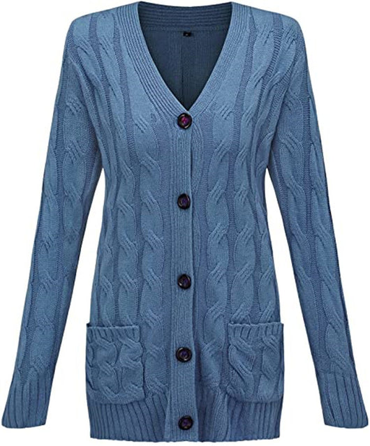 Abrigo Tejido Casual con Botones para Mujer - Otoño e Invierno - Image 20