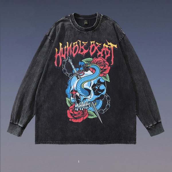 Camiseta Manga Larga Vintage Rock Clásico