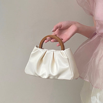 Bolso Pequeño Plegable con Asa de Madera - Diseño Nube - Image 6
