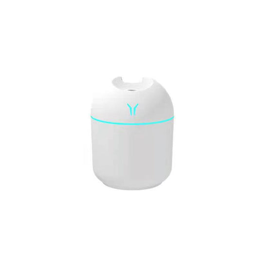 Light blue mini desktop humidifier with an orange accent line and a small orange logo, featuring a single mist outlet. - Image 9