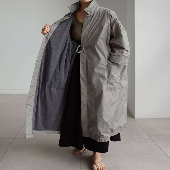 Abrigo Largo Tipo Gabardina para Mujer Talla Grande - Primavera y Otoño