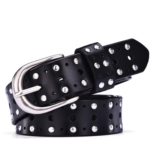 Cinturón de Cuero Genuino para Mujer con Remaches Punk - Estilo Europeo y Americano - Image 13