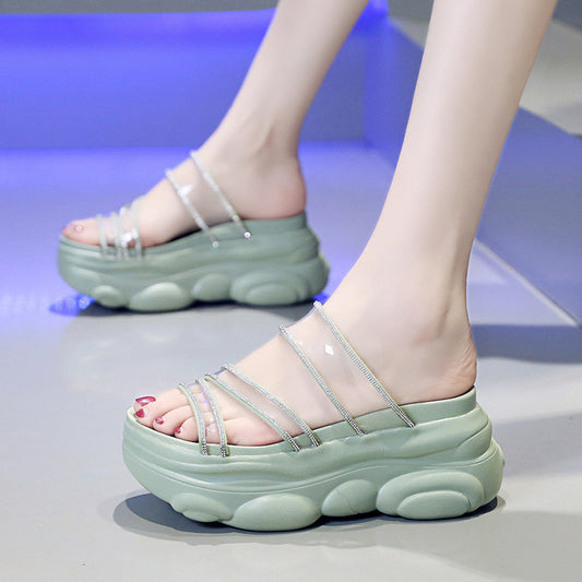 Pantuflas Cómodas con Suela Elevada y Diseño Minimalista