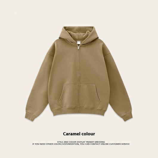 Sudadera con Capucha Polar de Colores Sólidos Holgada y Cómoda para Deportes - Image 6