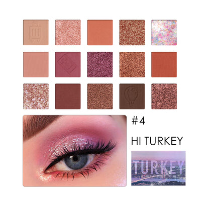 Paleta de Sombras 15 Colores con Brillos Lentejuelas Perlados Resistente al Agua - Image 13