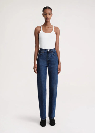 Jeans Rectos Azul Oscuro para Mujer - Estilo Simple y Versátil - Image 22