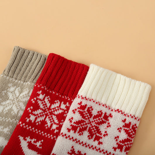 Calcetines Navideños Largos para Mujer - Tejido de Algodón y Lana con Diseño de Venado - Image 8