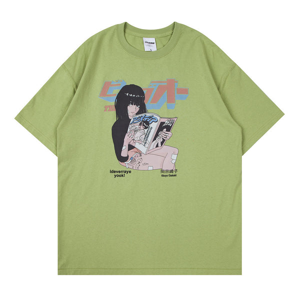 Playera Holgada con Estampado Cartoon de Manga Corta
