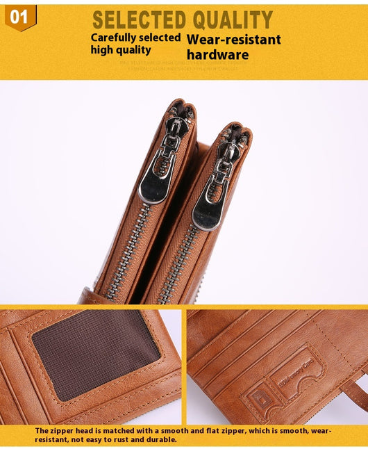 Cartera Larga de Cuero para Mujer Estilo Retro con Protección RFID - Image 13