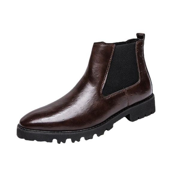 Botas Altas de Cuero Grabado Estilo Vintage