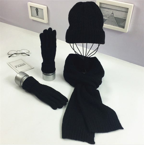 Conjunto Abrigador de Gorro, Bufanda y Guantes en Colores Lisos - Image 4
