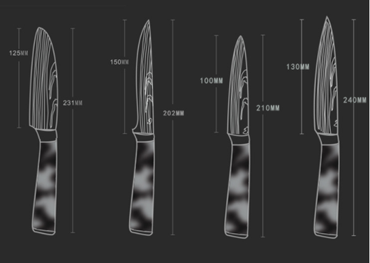 Cuchillo de Chef 8 Pulgadas con Mango de Resina Azul - Image 9