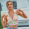 Top Cropped con Solapas y Hombros Descubiertos
