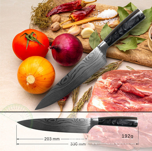 Cuchillo Desollador de Acero Inoxidable con Mango de Resina Negra - Image 9