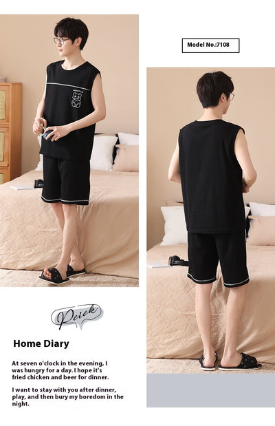 Pijama Tipo Chaleco sin Mangas para Hombre - Algodón Puro Verano - Image 17