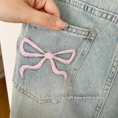 Jeans Anchos Azul Claro con Bordado de Ballet - Image 12