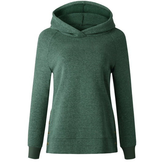 Sudadera con Capucha Casual de Color Liso para Mujer - Image 9