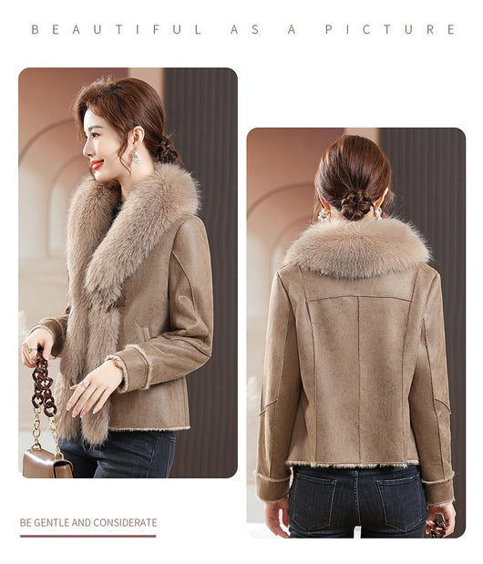 Abrigo Corto para Mujer con Cuello de Piel - Elegancia Invernal - Image 16