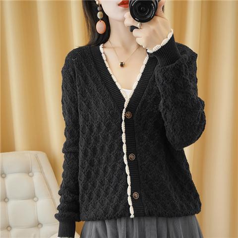 Cardigan Calado Tejido para Mujer Manga Larga - Image 8