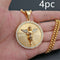 Micro-Set zircon angel pendant necklace Dorado 4pc