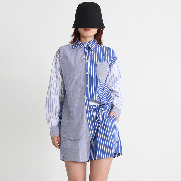 Camisa de Manga Larga Casual Urbana para Mujer