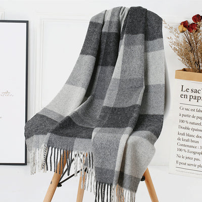 Bufanda Escocesa de Lana para Mujer - Abrigo Cálido Otoño e Invierno - Image 42