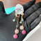 Temperament Gentle Fashion Retro Long Pink Color Earrings