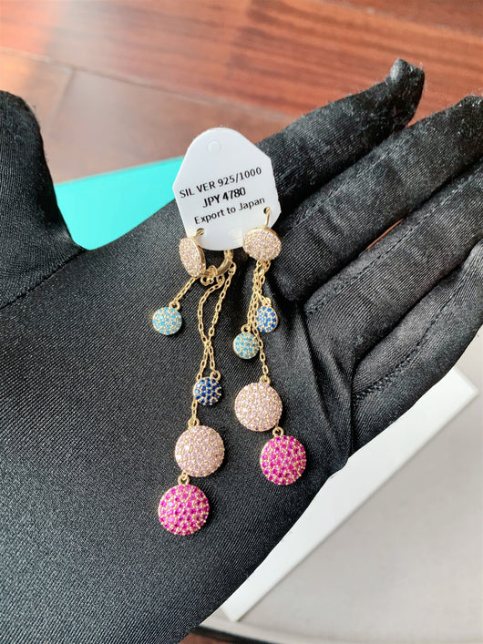 Aretes Largos Retro de Moda Suave con Degradado de Colores - Image 3