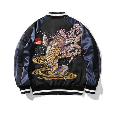 Chaqueta de Algodón para Hombre con Bordado de Koi - Image 11