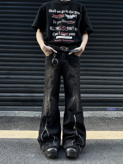 Pantalones Vaqueros Acampanados con Doble Cierre - Corte Holgado y Pierna Ancha - Image 7