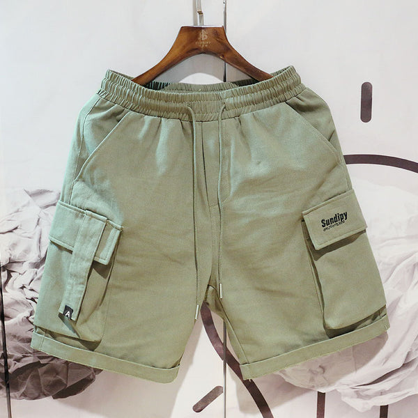 Pantalones Cortos de Trabajo Hombre Estilo Hip-hop Sueltos Casuales