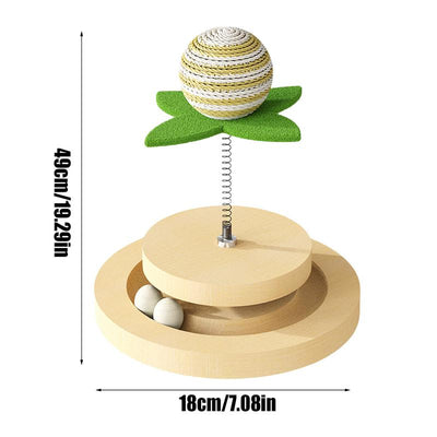 Juguete Interactivo para Gatos con Rascador de Sisal y Pista de Pelotas - Image 2