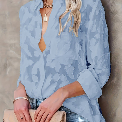 Camisa Elegante de Jacquard con Botones - Image 10