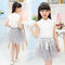 Vestido Infantil Elegante con Encaje y Detalles Perlados
