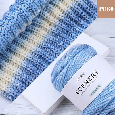 Hilo Teñido por Segmentos con Degradado Arcoíris Tejido a Mano para Bufandas, Gorros y Proyectos DIY - Image 7