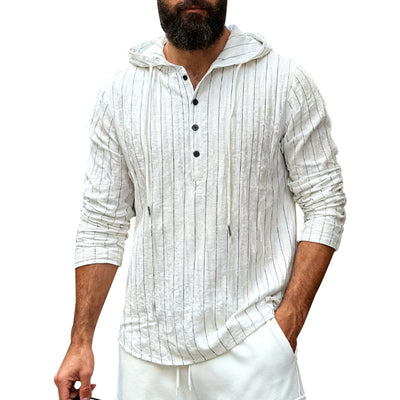 Camisa Hoodie Suelta Casual de Manga Larga para Hombre - Image 8